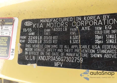 2016 Kia Soul + из США, поврежденный, VIN KNDJP3A56G7302759